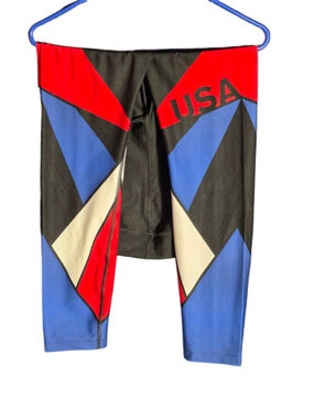 Men's Under Armour USA Compression Pants XL Black Red Blue Patriotic Olympics